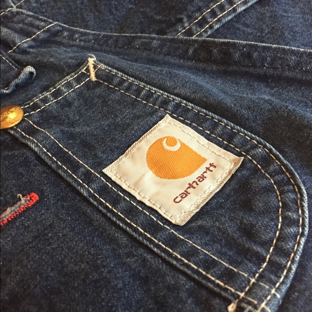 Men’s CARHARTT Denim Cargo Overalls, W32, L36